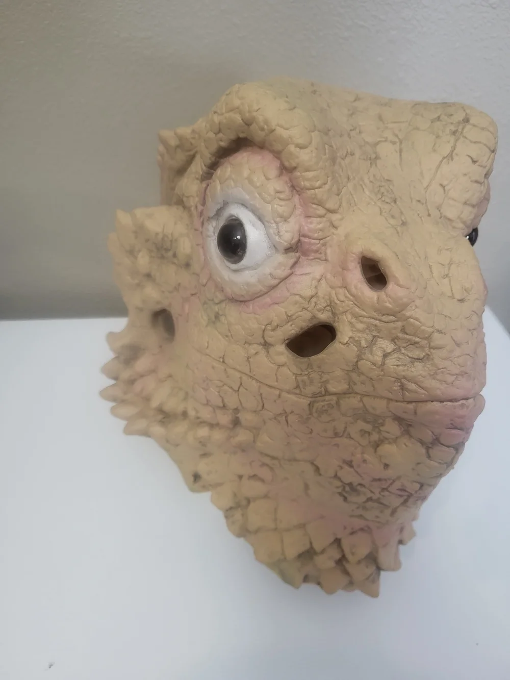 Bearded Dragon Lizard Latex Mask Realistic Reptile Full Head Costume Tan Cosplay